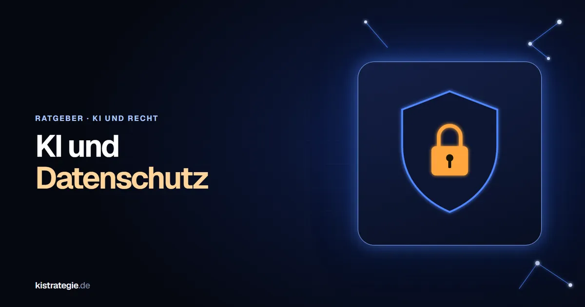 Leuchtendes Schild mit orangefarbenem Schloss als Sinnbild für Datenschutz beim Einsatz von KI